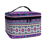 Native Tribal Ethnic Rose Pattern Print Travel Makeup Bag