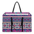 Native Tribal Ethnic Rose Pattern Print Utility Tote Bag