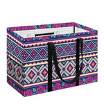 Native Tribal Ethnic Rose Pattern Print Utility Tote Bag