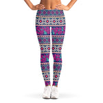 Native Tribal Ethnic Rose Pattern Print Women's Leggings