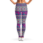 Native Tribal Ethnic Rose Pattern Print Women's Leggings