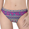 Native Tribal Ethnic Rose Pattern Print Women's Thong