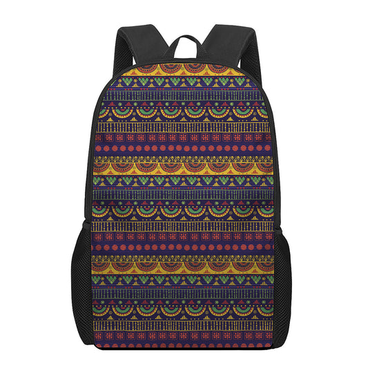 Native Tribal Indian Pattern Print 17 Inch Backpack