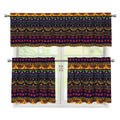 Native Tribal Indian Pattern Print 3 Piece Kitchen Curtains