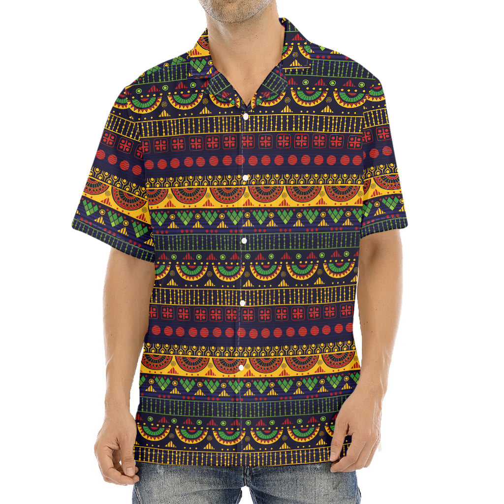 Native Tribal Indian Pattern Print Aloha Shirt