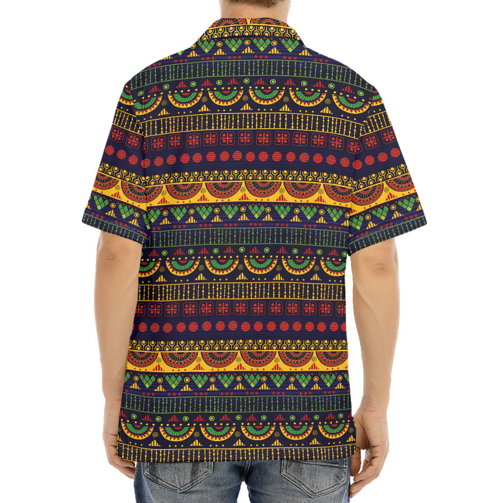 Native Tribal Indian Pattern Print Aloha Shirt