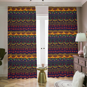 Native Tribal Indian Pattern Print Blackout Pencil Pleat Curtains