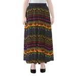 Native Tribal Indian Pattern Print Chiffon Maxi Skirt
