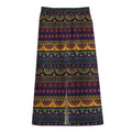 Native Tribal Indian Pattern Print Cotton Front Slit Maxi Skirt