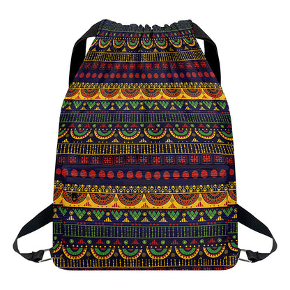 Native Tribal Indian Pattern Print Drawstring Backpack