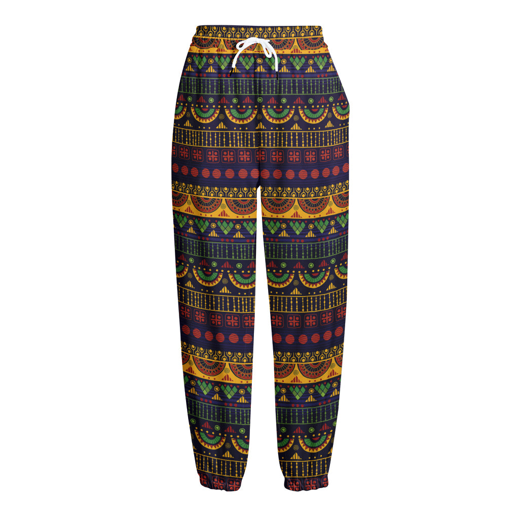 Native Tribal Indian Pattern Print Fleece Lined Knit Pants