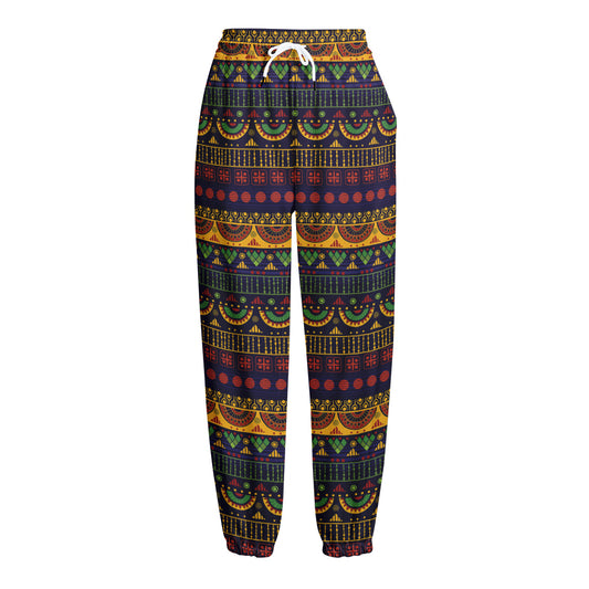 Native Tribal Indian Pattern Print Fleece Lined Knit Pants