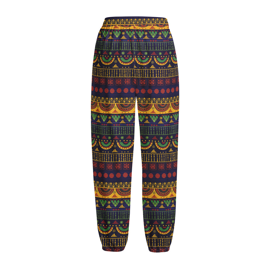 Native Tribal Indian Pattern Print Fleece Lined Knit Pants