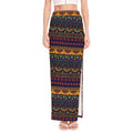 Native Tribal Indian Pattern Print High Slit Maxi Skirt