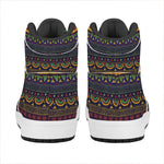 Native Tribal Indian Pattern Print High Top Leather Sneakers