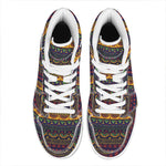 Native Tribal Indian Pattern Print High Top Leather Sneakers