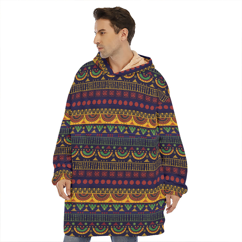 Native Tribal Indian Pattern Print Hoodie Blanket