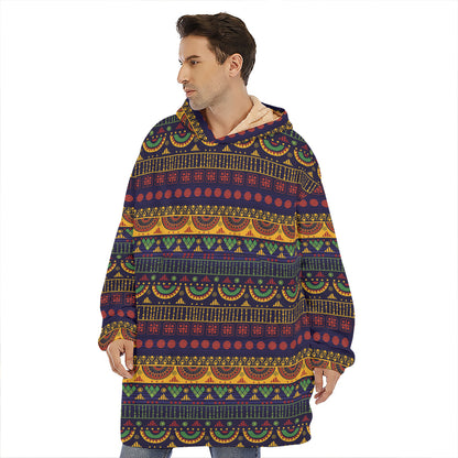 Native Tribal Indian Pattern Print Hoodie Blanket
