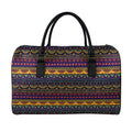 Native Tribal Indian Pattern Print Leather Duffel Bag