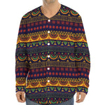 Native Tribal Indian Pattern Print Long Sleeve Baseball Jersey