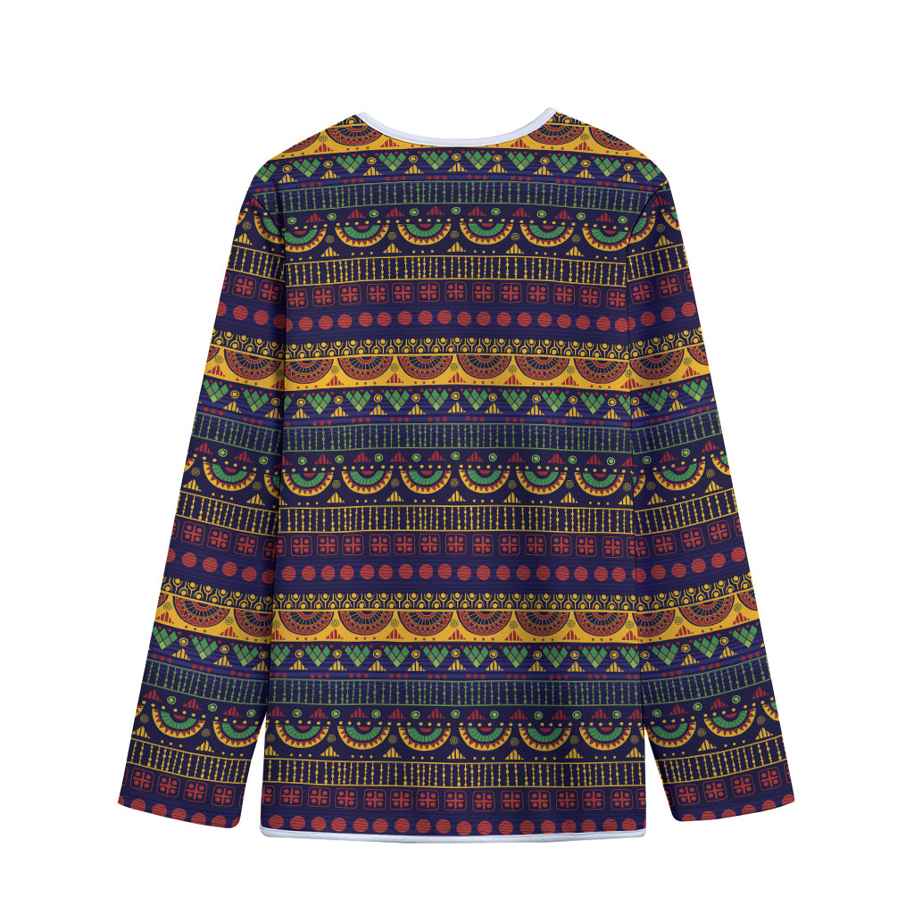 Native Tribal Indian Pattern Print Long Sleeve Short Coat