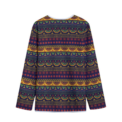 Native Tribal Indian Pattern Print Long Sleeve Short Coat