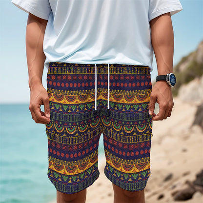 Native Tribal Indian Pattern Print Men's Cargo Shorts