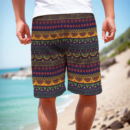 Native Tribal Indian Pattern Print Men's Cargo Shorts