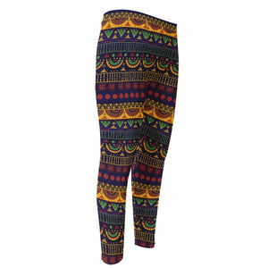 Native Tribal Indian Pattern Print Men's Compression Pants