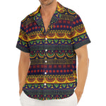 Native Tribal Indian Pattern Print Men's Deep V-Neck Shirt