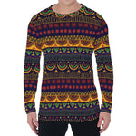 Native Tribal Indian Pattern Print Men's Long Sleeve T-Shirt