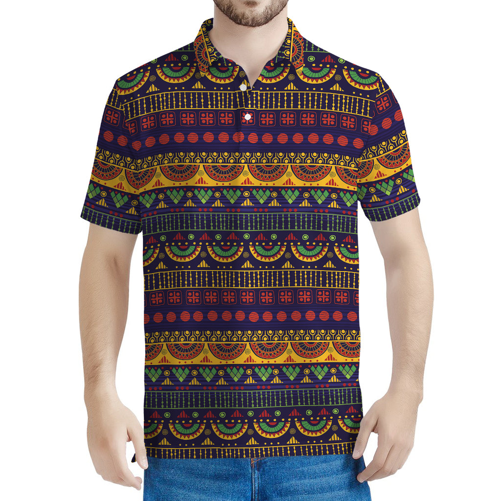 Native Tribal Indian Pattern Print Men's Polo Shirt