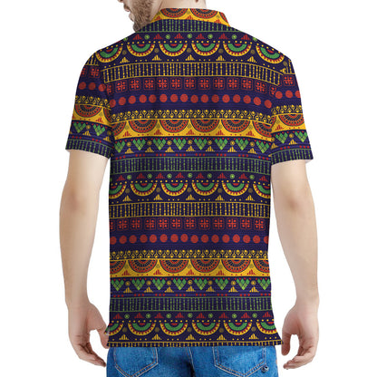 Native Tribal Indian Pattern Print Men's Polo Shirt
