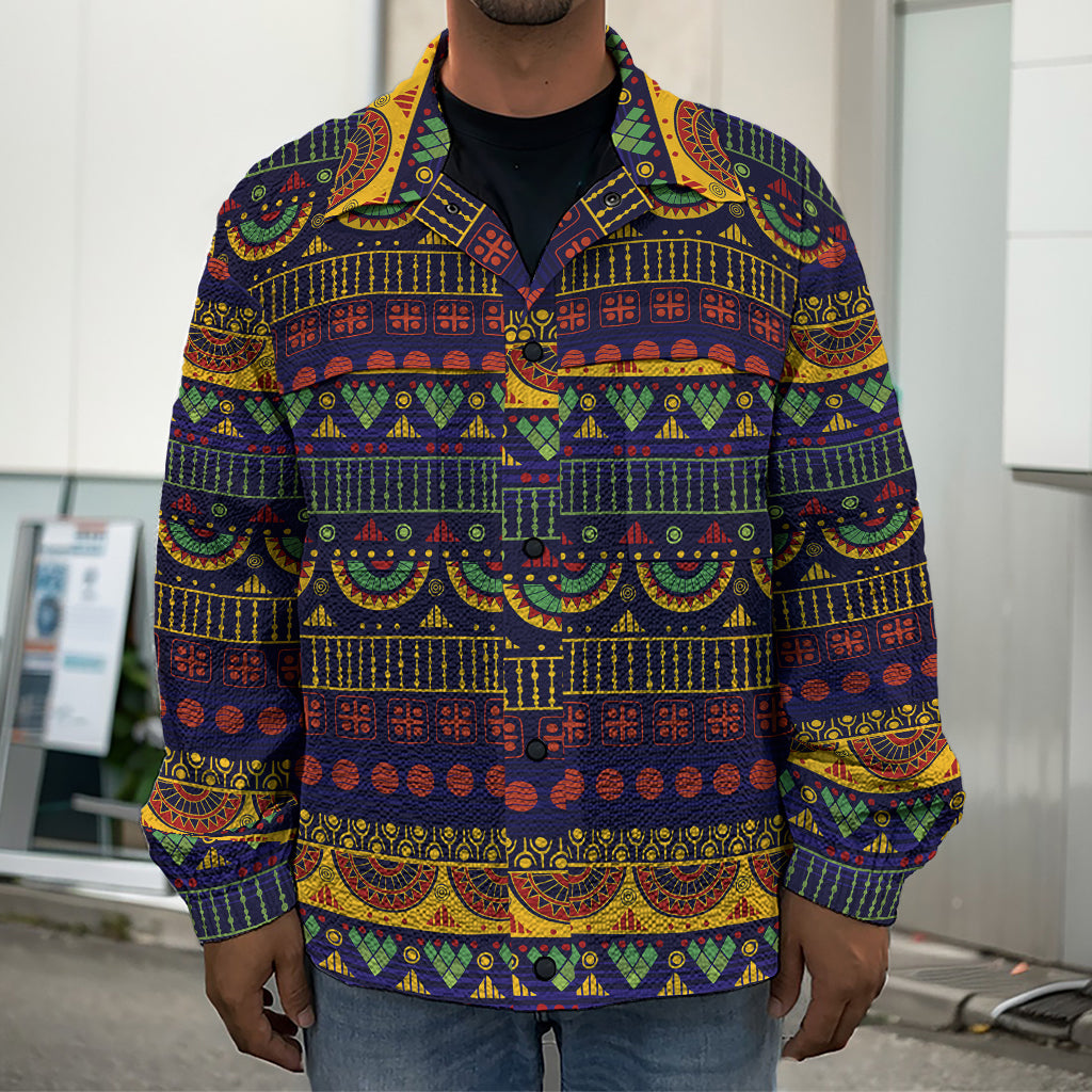 Native Tribal Indian Pattern Print Men's Shirt Jacket