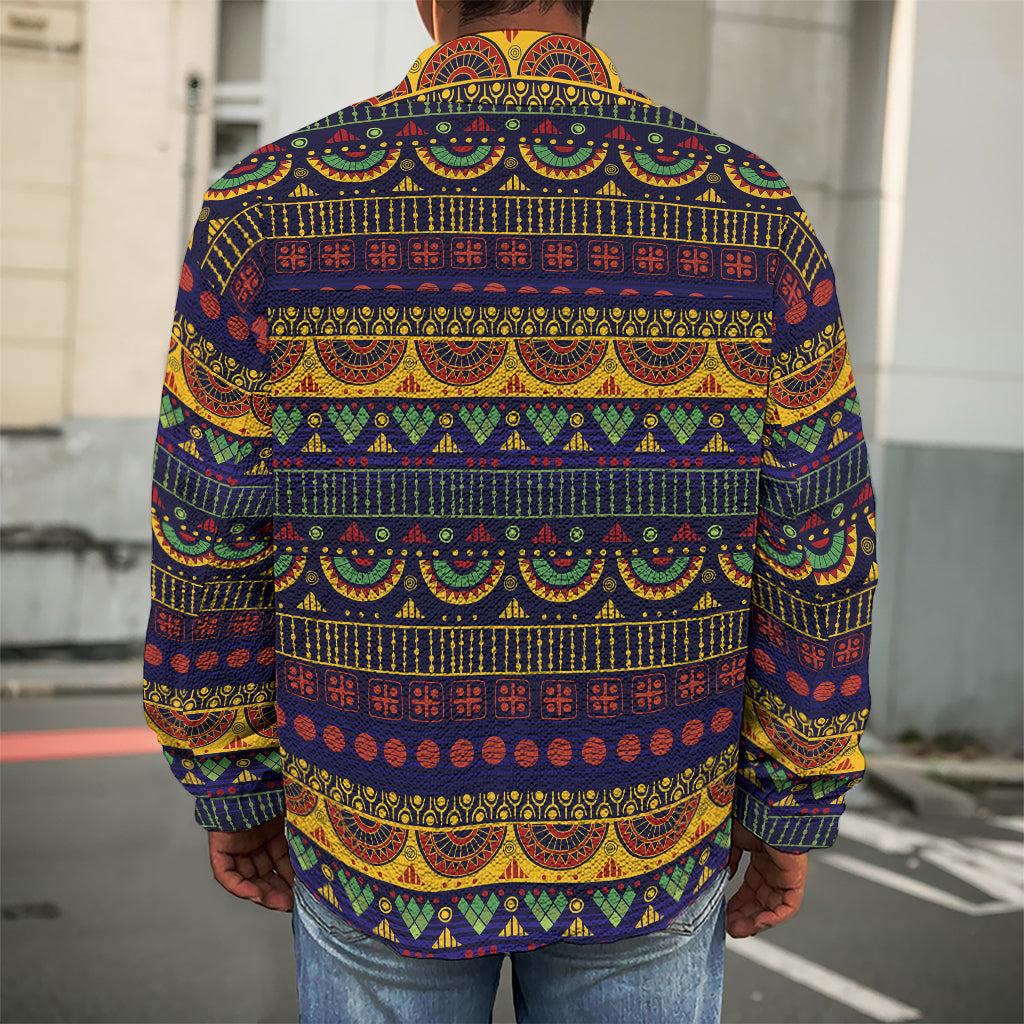 Native Tribal Indian Pattern Print Men's Shirt Jacket