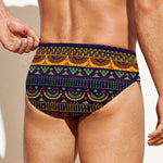 Native Tribal Indian Pattern Print Men's Swim Briefs