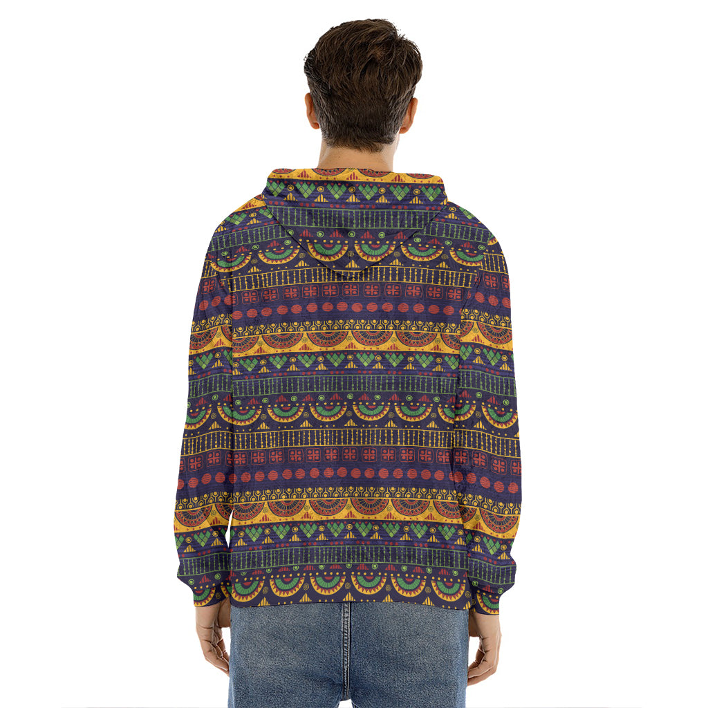 Native Tribal Indian Pattern Print Men's Velvet Pullover Hoodie