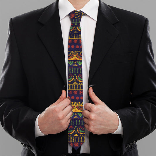 Native Tribal Indian Pattern Print Necktie