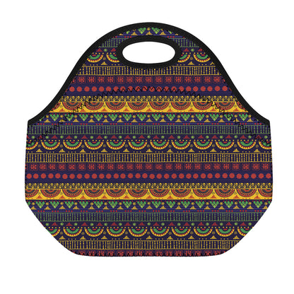 Native Tribal Indian Pattern Print Neoprene Lunch Bag