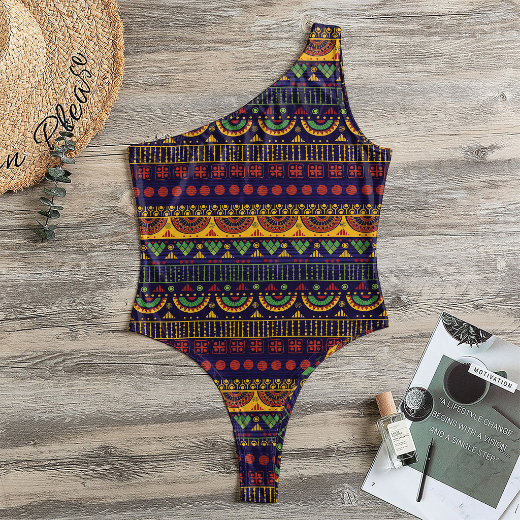Native Tribal Indian Pattern Print One Shoulder Bodysuit
