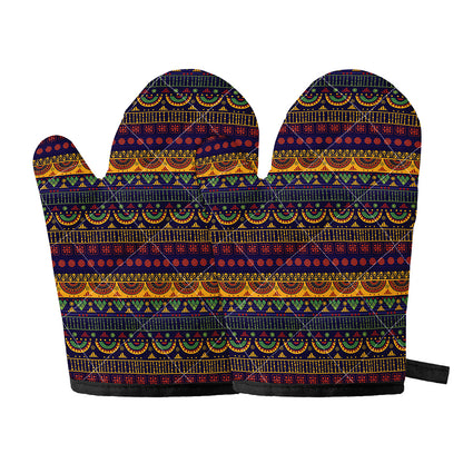 Native Tribal Indian Pattern Print Oven Mitts