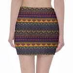 Native Tribal Indian Pattern Print Pencil Mini Skirt