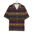 Native Tribal Indian Pattern Print Rayon Hawaiian Shirt