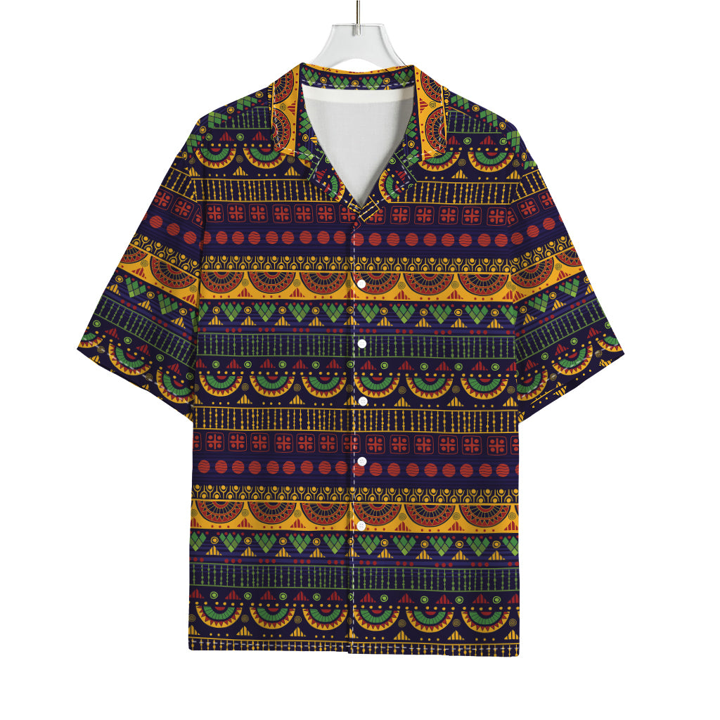 Native Tribal Indian Pattern Print Rayon Hawaiian Shirt
