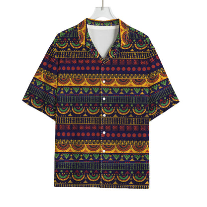 Native Tribal Indian Pattern Print Rayon Hawaiian Shirt