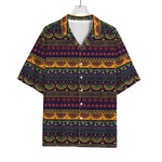 Native Tribal Indian Pattern Print Rayon Hawaiian Shirt