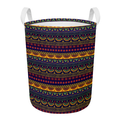 Native Tribal Indian Pattern Print Round Laundry Basket