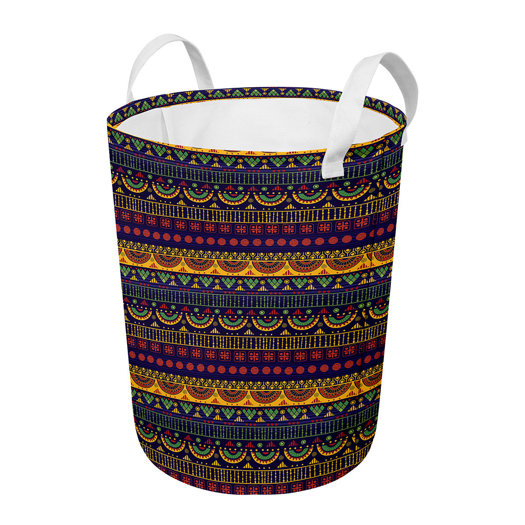 Native Tribal Indian Pattern Print Round Laundry Basket
