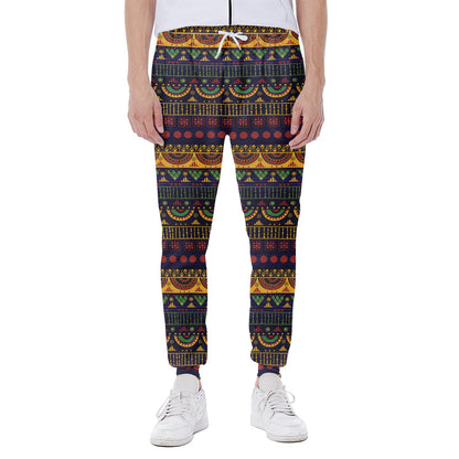 Native Tribal Indian Pattern Print Scuba Joggers