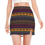 Native Tribal Indian Pattern Print Side Slit Mini Skirt